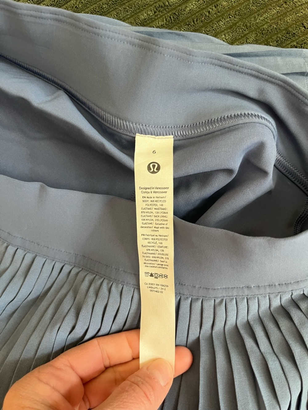 Lululemon Athletica Varsity High Rise Pleated Tennis Skirt Oasis Blue NWT 6 READ - Picture 7 of 10